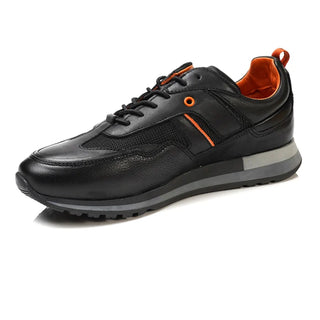 Men’s Black Genuine Leather Sports Shoes 3K1SA16431