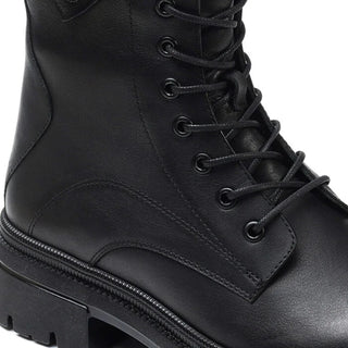 Women’s Black Genuine Leather Military Boots 3K2DB32700