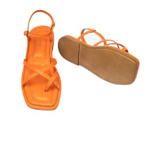 Women’s Orange Genuine Leather Sandals 4Y2CS59032