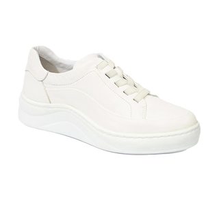 Women’s White Genuine Leather Sneaker Shoes 4Y2FA59052