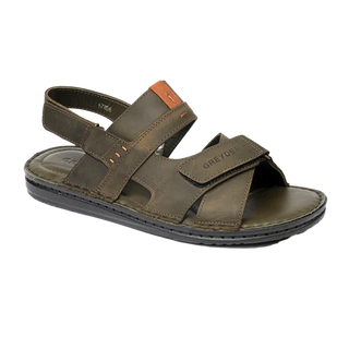 Men’s Khaki Genuine Leather Sandals 4Y1FS67856